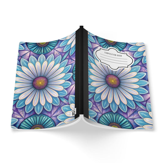 ColorFlow | Blue Daisy Bloom Composition Notebook | Bright Floral Pattern Journal for School Work and Creative Writing