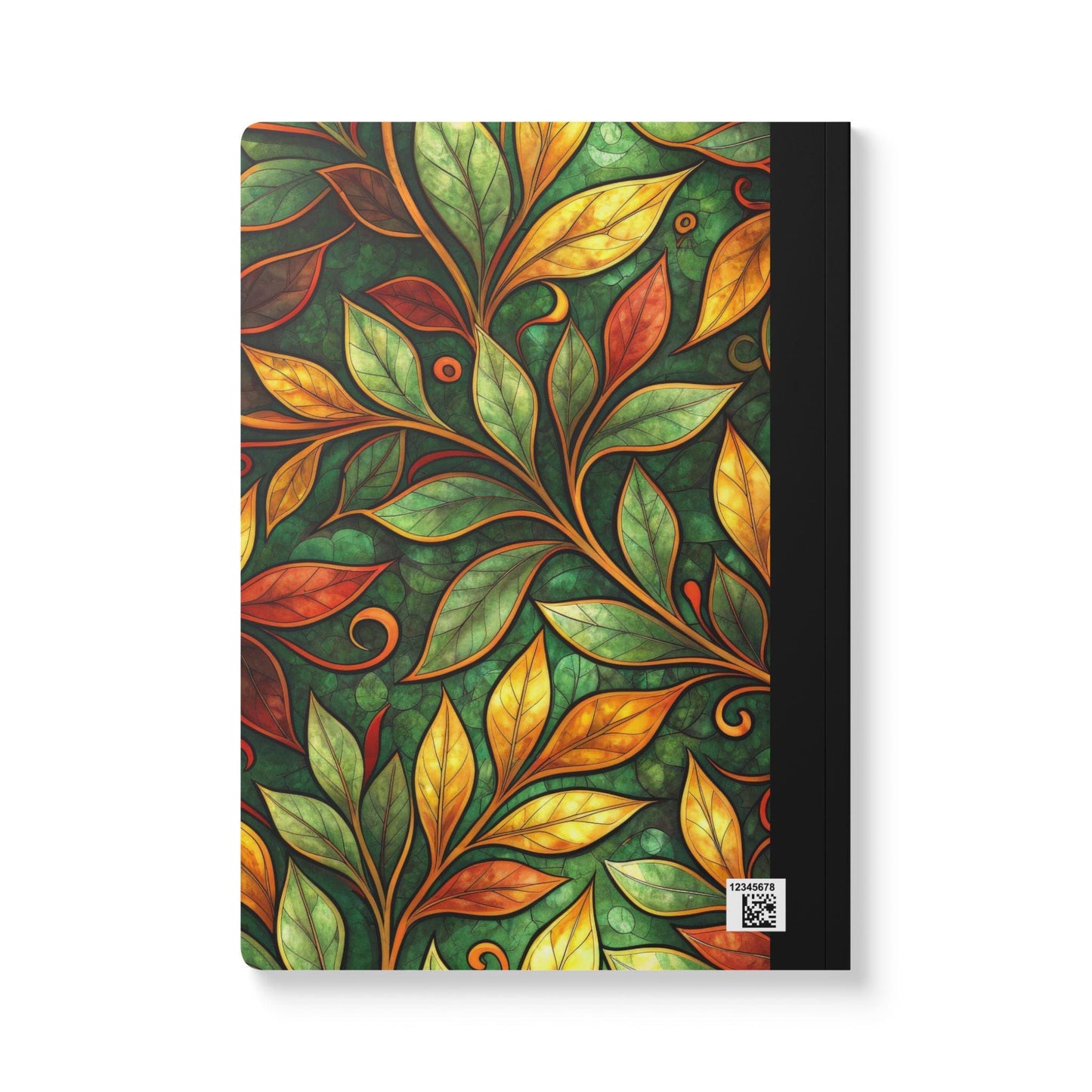 ColorFlow | Autumn Botanical Leaves Composition Notebook | Warm Nature Pattern Journal for School Work and Writing