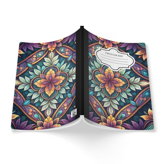 ColorFlow | Ornate Mandala Garden Composition Notebook | Elegant Floral Pattern Journal for School Work and Creativity