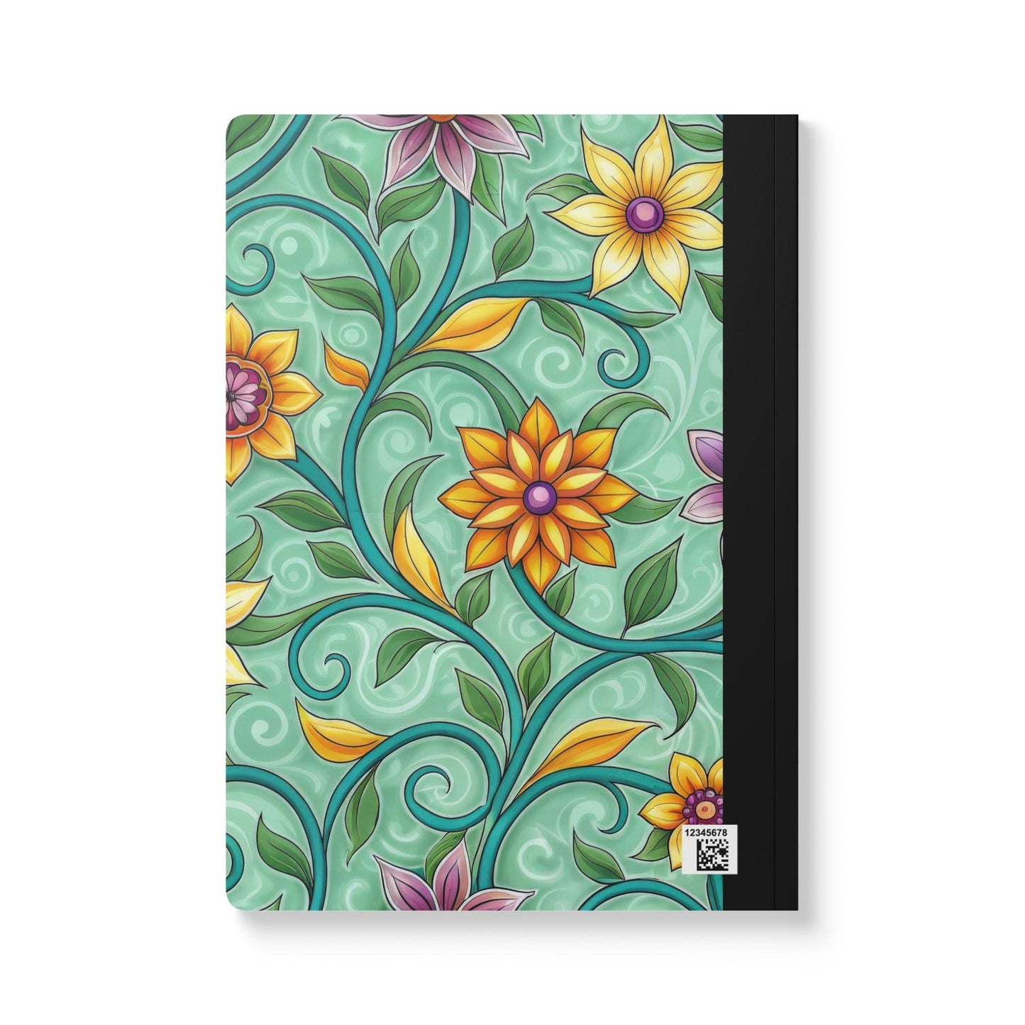 ColorFlow | Mint Floral Vine Composition Notebook | Soft Whimsical Botanical Journal for School Work and Writing