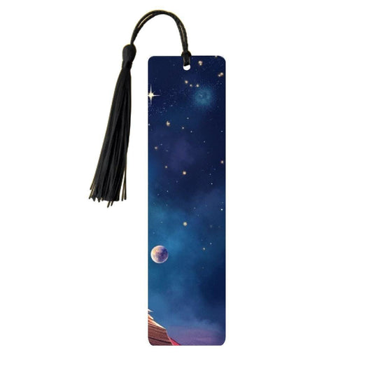 ColorFlow | Celestial Night Sky Book Metal Bookmark Cosmic Stars Space Reading Lover Gift | Optional Personalization