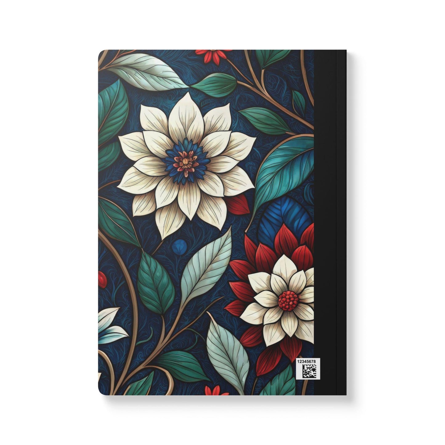 ColorFlow | Midnight Elegance Floral Composition Notebook | Chic Botanical Art Journal for School Work and Writing