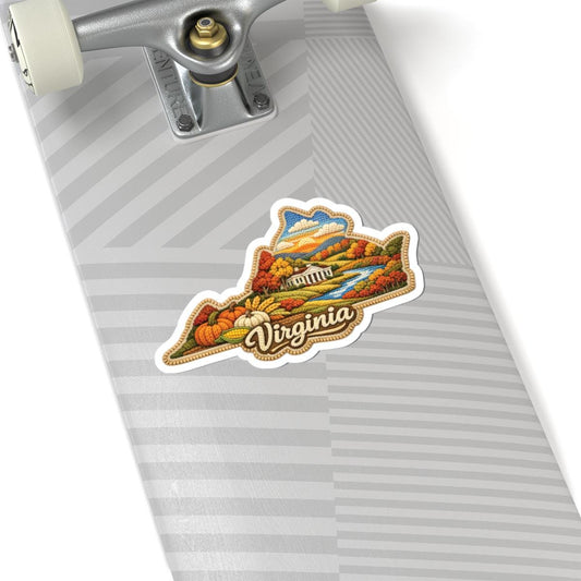 ColorFlow | Virginia Old Dominion Landscape Vinyl Sticker | Historic Estates Rolling Hills and Harvest Scenery Art