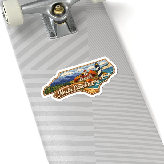 ColorFlow | North Carolina Blue Ridge Coast Vinyl Sticker | Mountain Forests Historic Towns and Lighthouse Shores Art