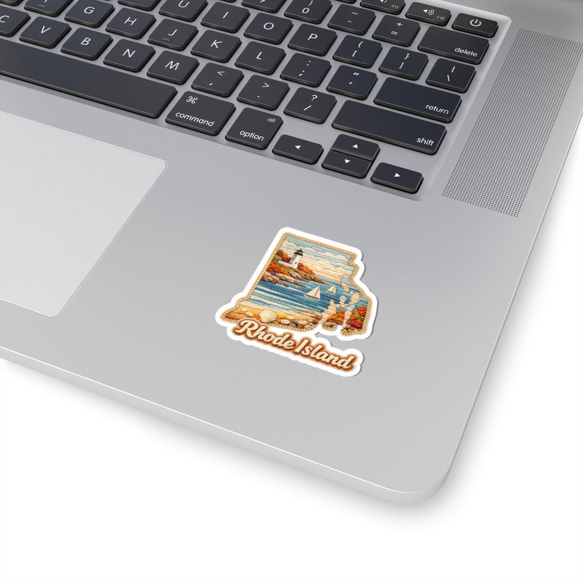 ColorFlow | Rhode Island Oceanlight Vinyl Sticker | Coastal Cliffs Sailboats Lighthouse and New England Shore Art