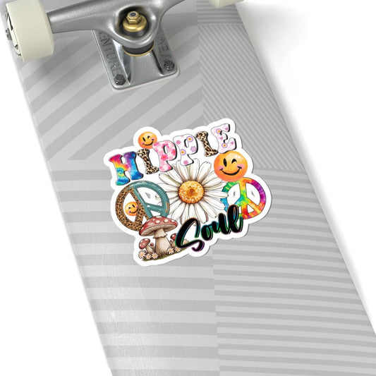 ColorFlow | Hippie Soul Peace Daisy Smiley Tie Dye Retro Boho Art Vinyl Sticker
