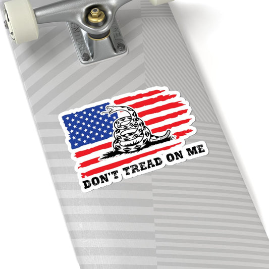 ColorFlow | Dont Tread On Me Distressed American Flag Vinyl Sticker | Bold Freedom Symbol Liberty Artwork
