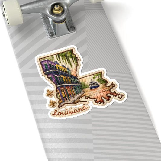 ColorFlow | Louisiana French Quarter Spirit Vinyl Sticker | New Orleans Architecture Riverboat Bayou Art
