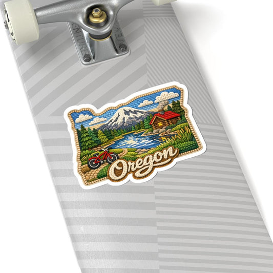 ColorFlow | Oregon Cascade Escape Vinyl Sticker | Mountain Rivers Evergreen Forests and Outdoor Adventure Art