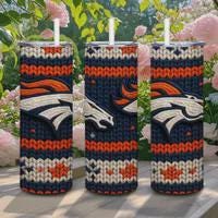 ColorFlow | Denver Broncos Inspired Seamless Sweater 20oz Skinny Tumbler Design