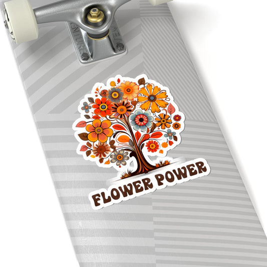 ColorFlow | Flower Power Retro Floral Tree Vintage Hippie Positivity Art Vinyl Sticker