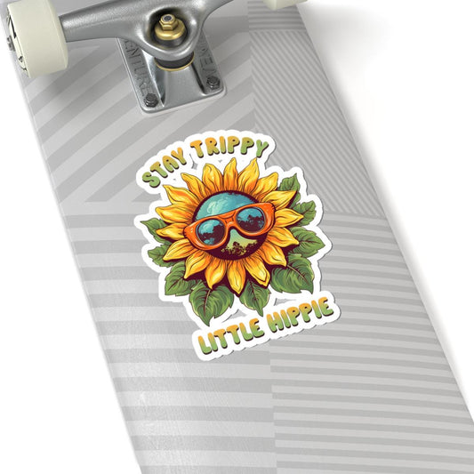 ColorFlow | Stay Trippy Sunflower Sunglasses Psychedelic Retro Hippie Art Vinyl Sticker