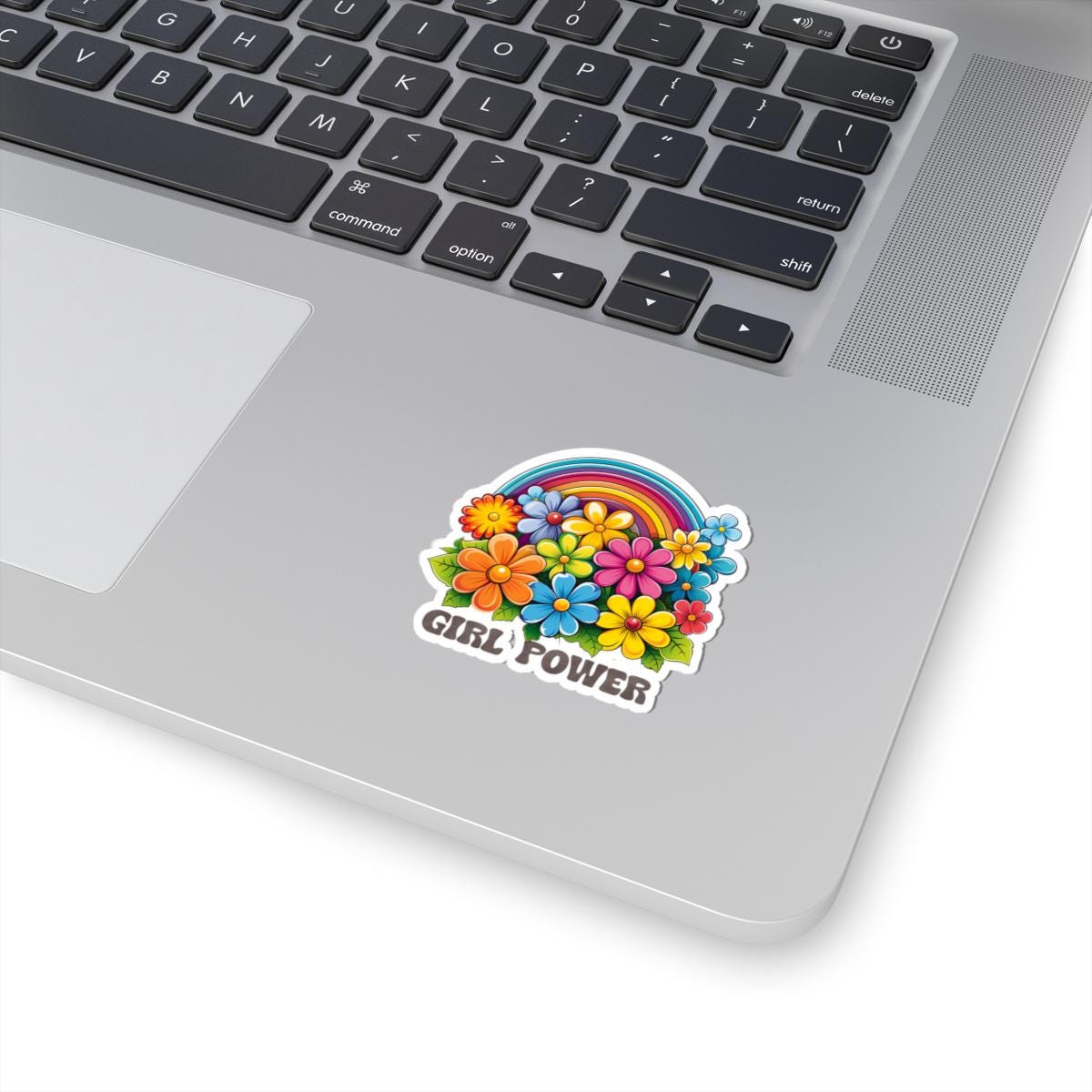ColorFlow | Girl Power Rainbow Floral Feminist Retro Flower Power Art Vinyl Sticker