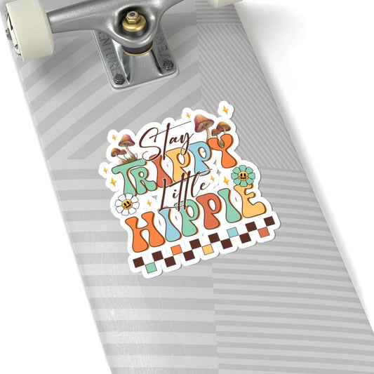 ColorFlow | Stay Trippy Little Hippie Retro Mushroom Psychedelic Sunshine Art Vinyl Sticker