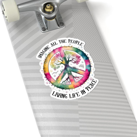 ColorFlow | Peace Tree Rainbow Tie Dye Floral Hippie Symbol Art Vinyl Sticker