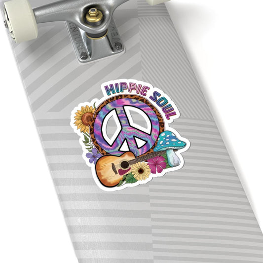 ColorFlow | Hippie Soul Tie Dye Peace Sign Guitar Floral Boho Art Vinyl Sticker
