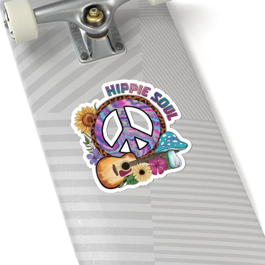 ColorFlow | Hippie Soul Tie Dye Peace Sign Guitar Floral Boho Art Vinyl Sticker