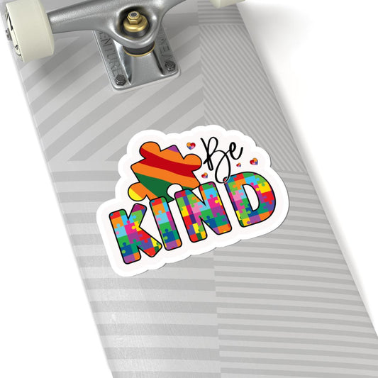 ColorFlow | Be Kind Vinyl Sticker | Heart Puzzle Compassion Autism Support Design
