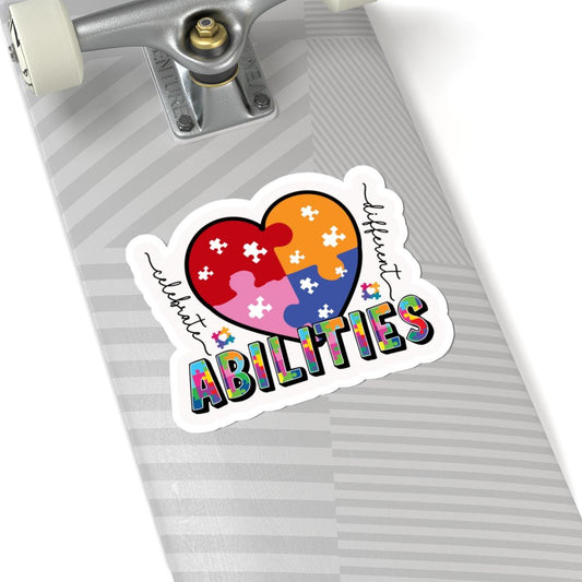 ColorFlow | Celebrate Different Vinyl Sticker | Heart Puzzle Autism Acceptance Message Design