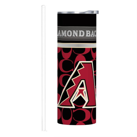 ColorFlow | Arizona Diamondbacks Inspired Fashion 20oz Skinny Stainless Steel Tumbler With Straw Bold Desert Baseball Drinkware
