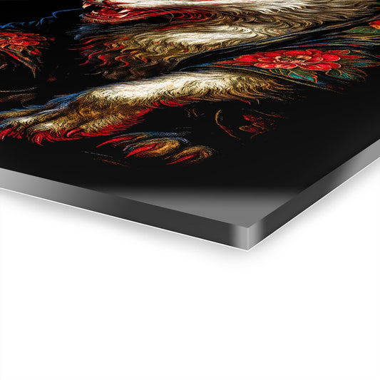 ColorFlow | Fierce Mystic Cat Yokai Inspired Metal Wall Art Gothic Japanese Fantasy Decor