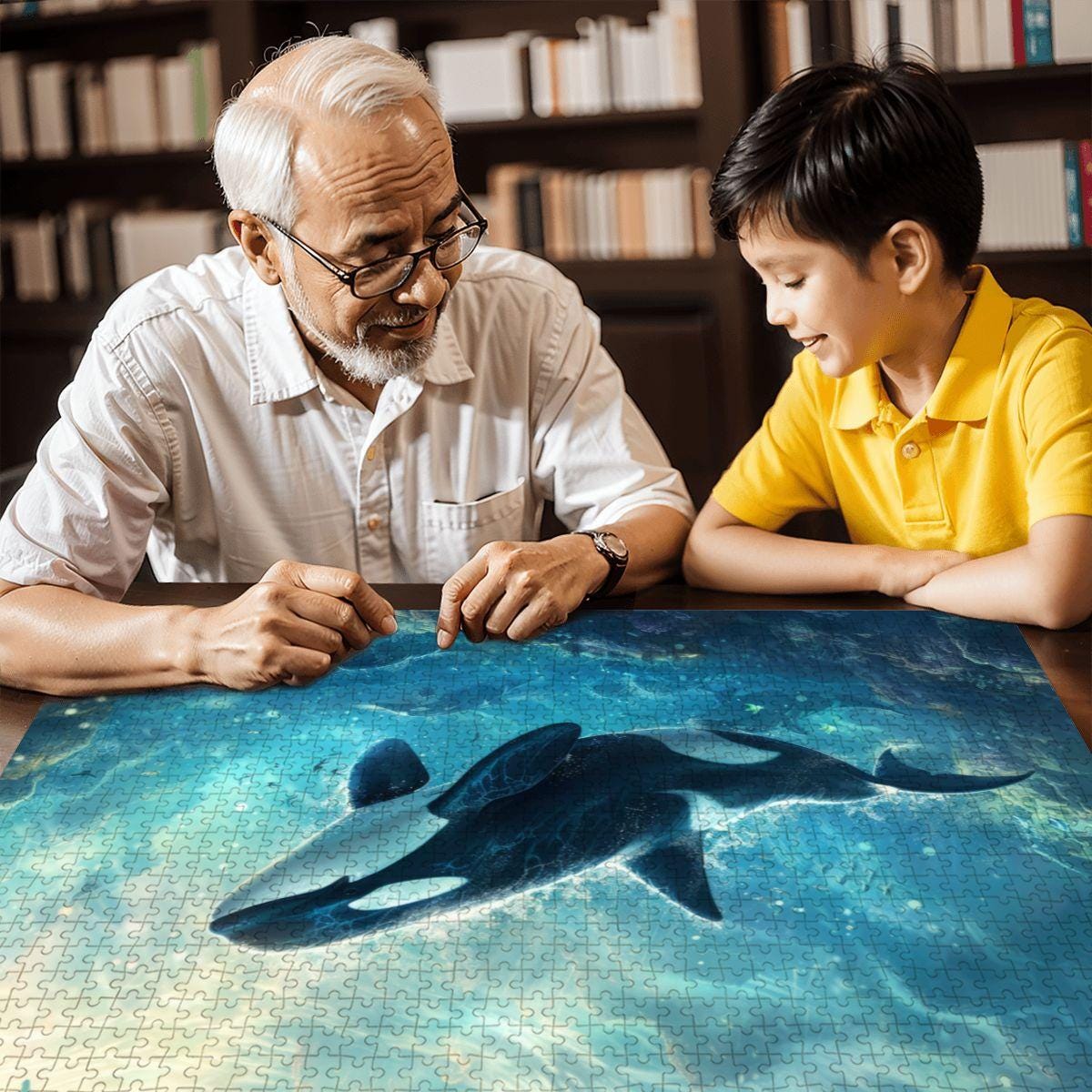 ColorFlow | Ocean Guardian Orca Wooden Jigsaw Puzzle Majestic Marine Life Art Puzzle