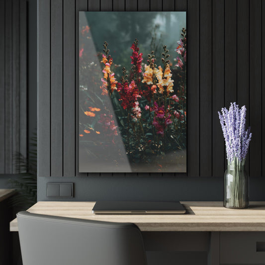 ColorFlow | Moody Twilight Snapdragon Metal Wall Art | Dramatic Evening Garden Decor | Enchanted Floral Wall Statement