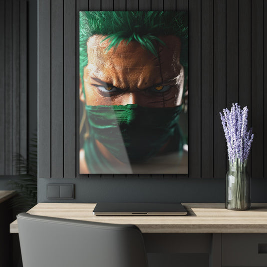 ColorFlow | Shadow Blade Ronin Anime Metal Wall Art | Intense Samurai Manga Room Decor