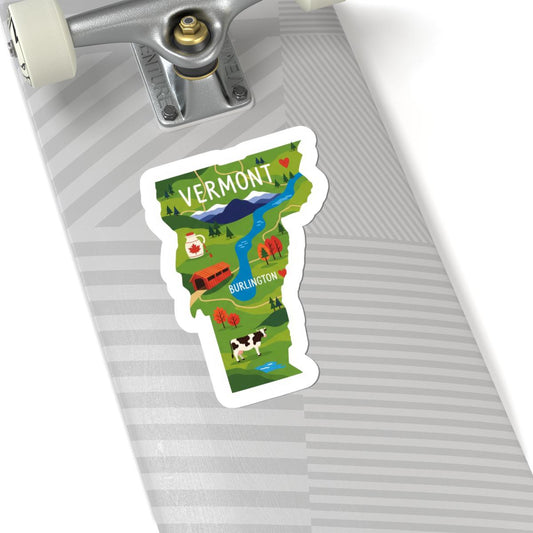 Vermont Sticker Pack | Maple Syrup Cow Covered Bridge Art (Waterproof)