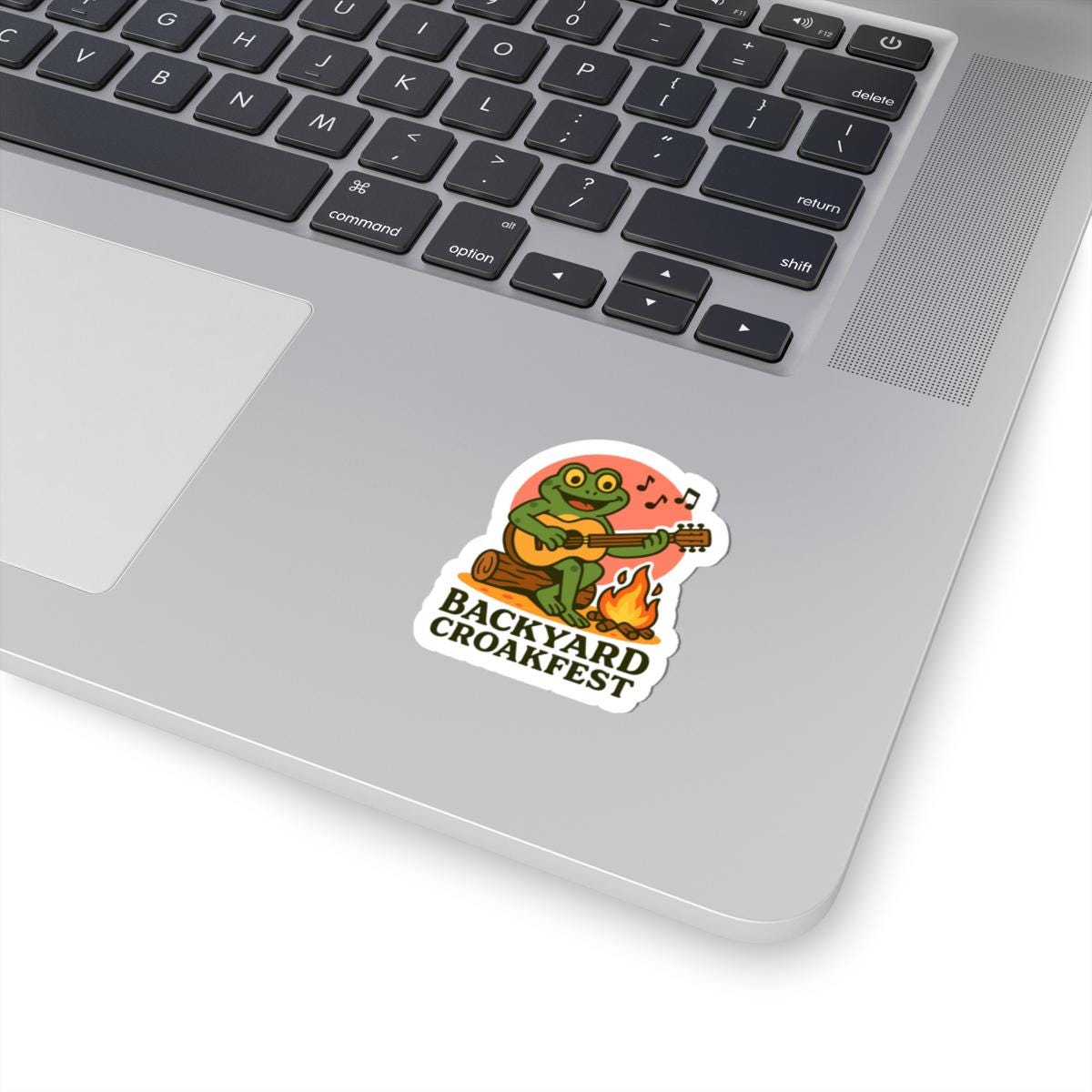 Guitar Playing Frog Sticker | Campfire Music Vinyl Decal