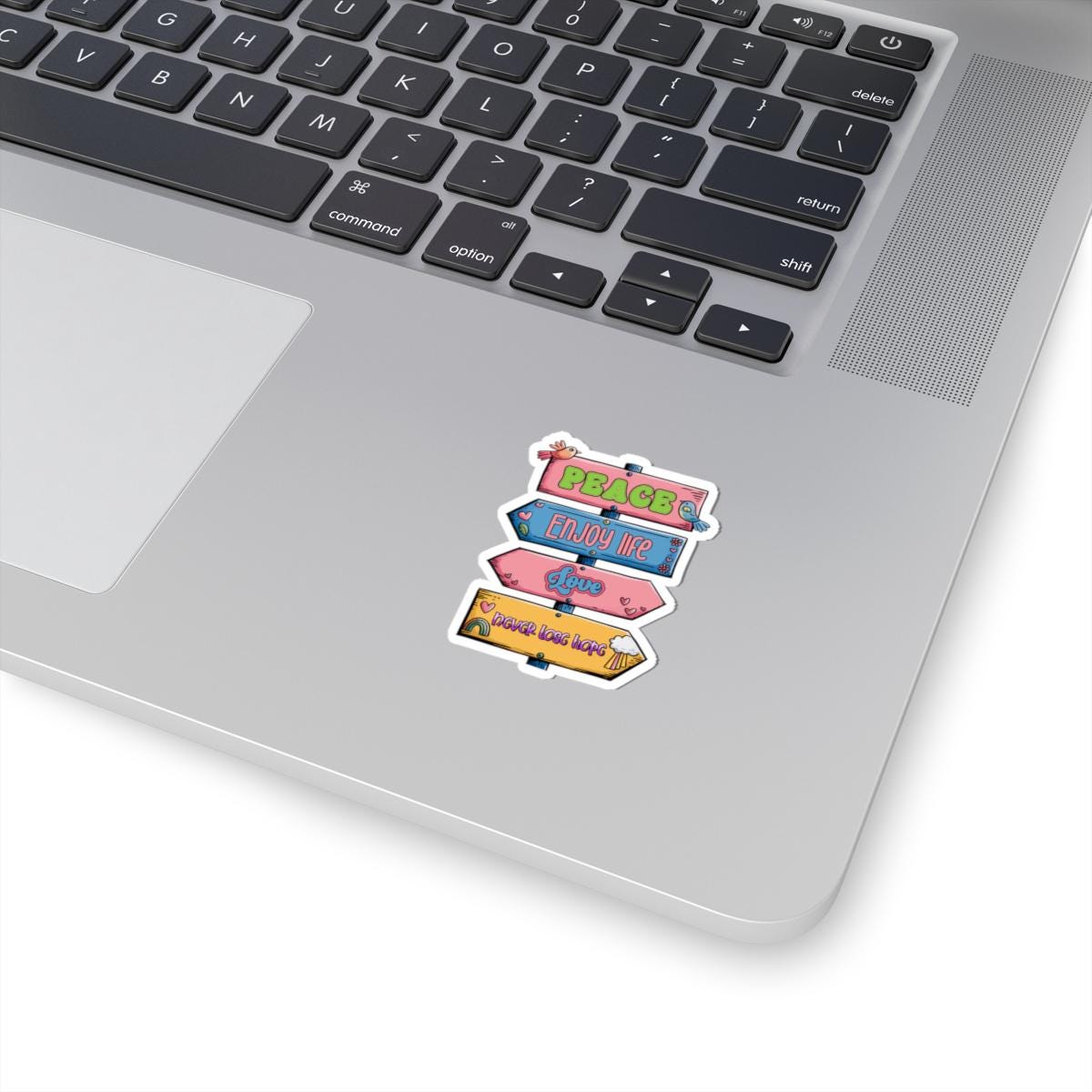 ColorFlow | Peace Love Hope Sticker Retro Signpost Motivational Vinyl Decal Waterproof Hippie Positive Quote Glossy Kiss Cut Sticker