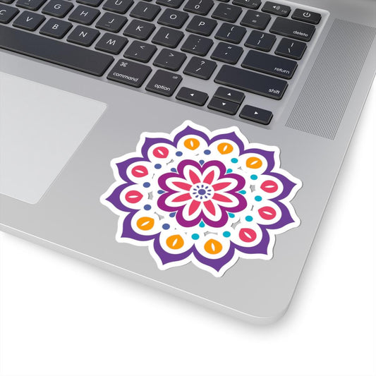 Vibrant Floral Mandala Sticker | Boho Vinyl Decal, Spiritual Decor (Journal, Laptop)