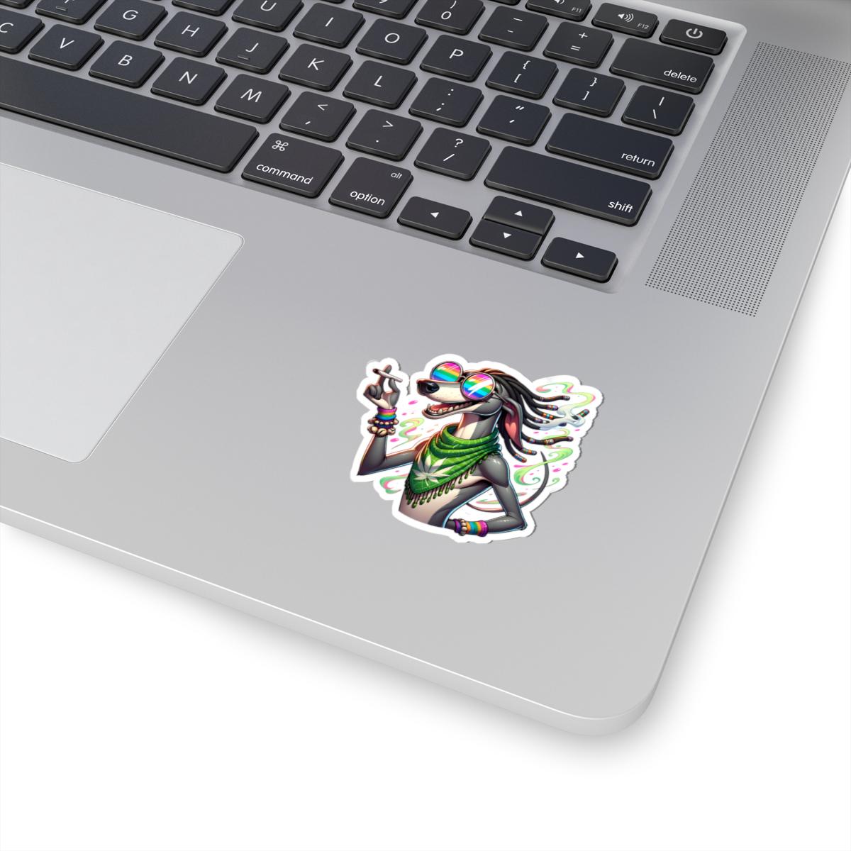 ColorFlow Rasta Greyhound Glossy Vinyl Sticker | Kiss Cut or Die Cut | Waterproof Weed Dog Reggae Art Decal for Laptops Cars Bottles