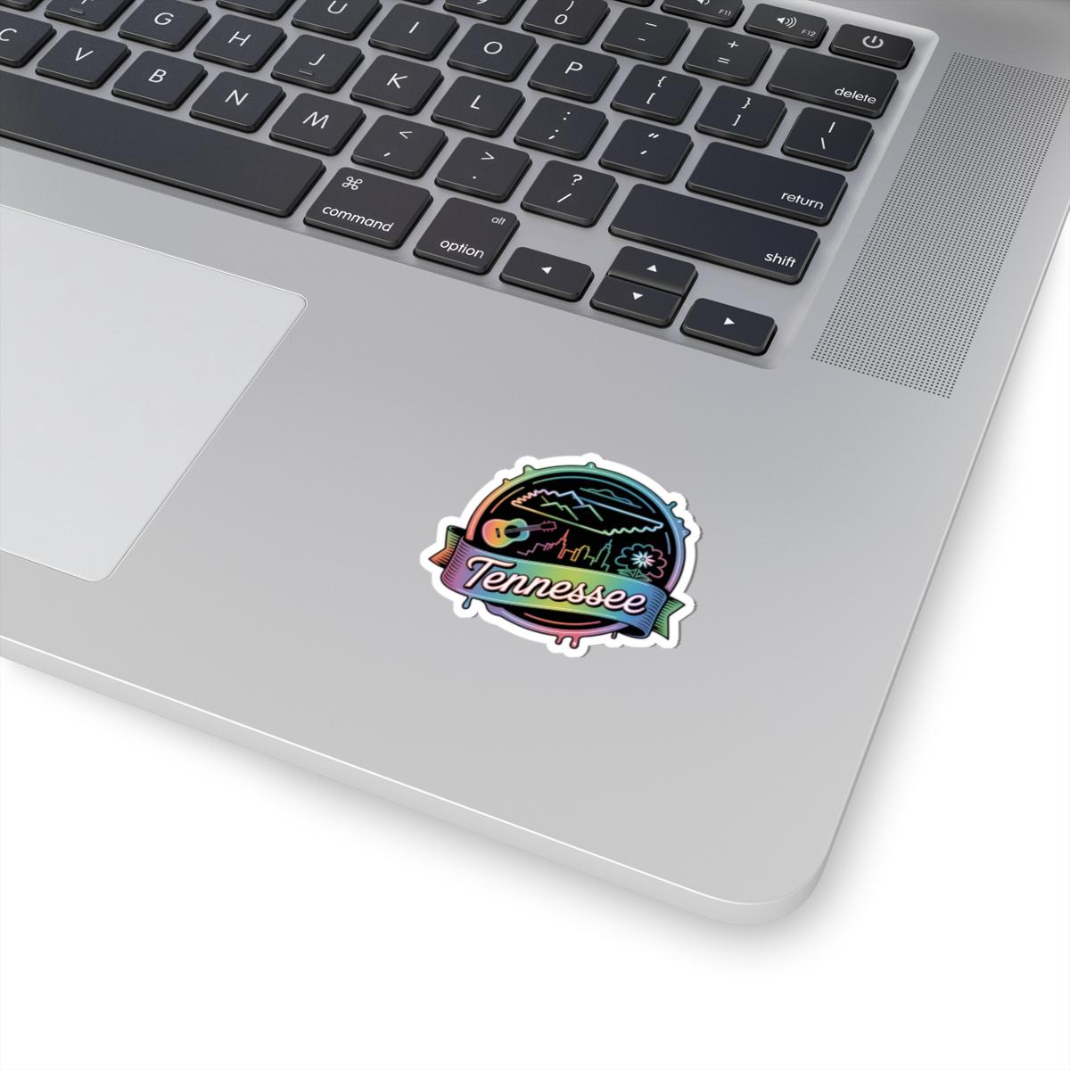 ColorFlow | Tennessee Guitar Mountain Skyline Vinyl Sticker | Music City Scenic Travel Art Decal