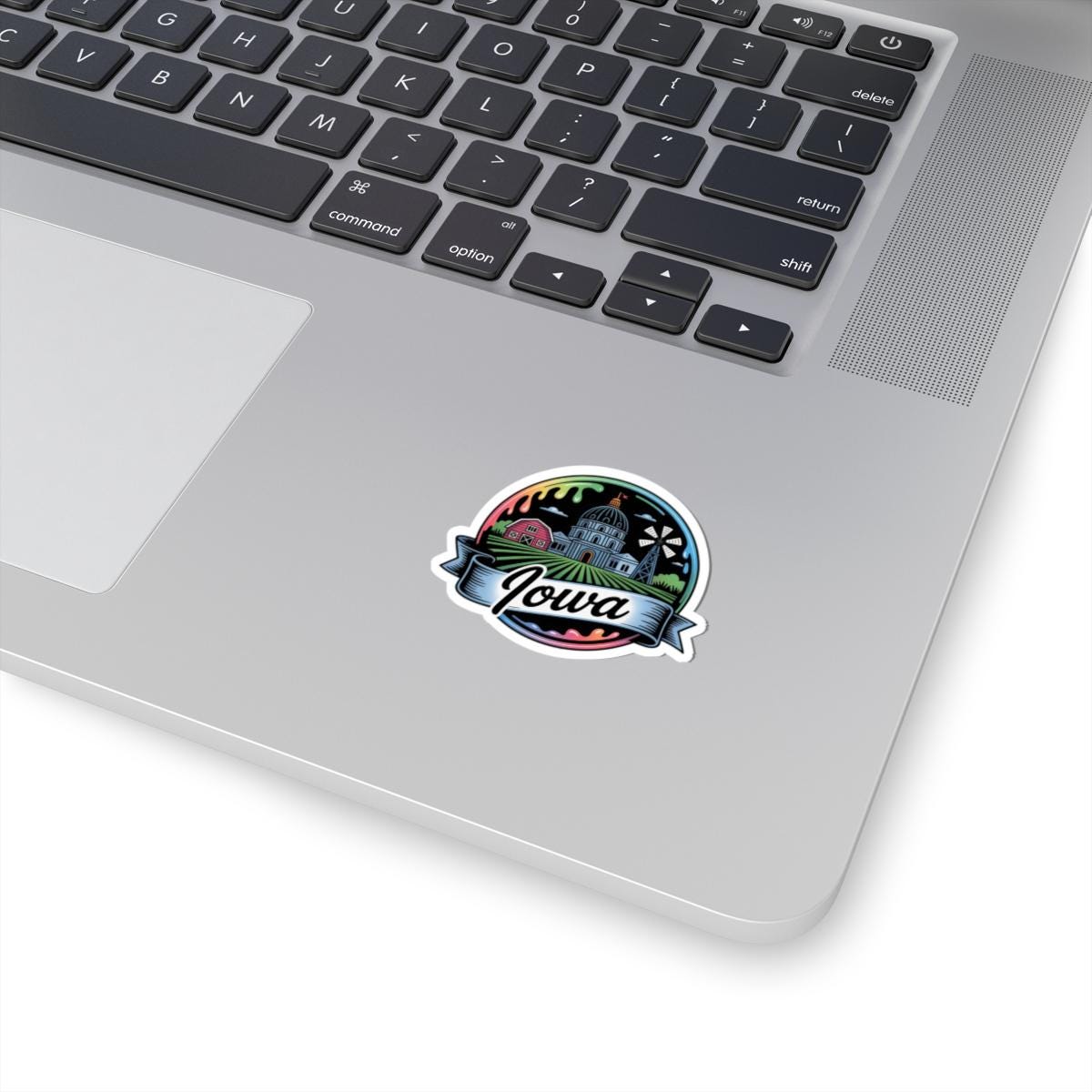 ColorFlow | Iowa Capitol Barn Farmland Vinyl Sticker | Heartland Prairie Scenic Travel Art Decal