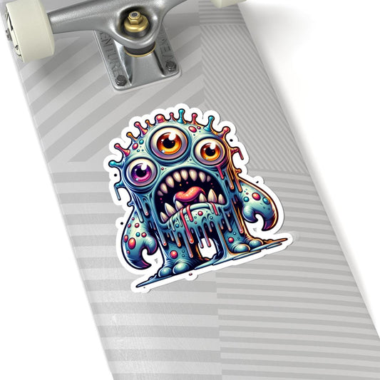 ColorFlow Dripping Three Eyed Monster Vinyl Sticker | Waterproof Art Decal