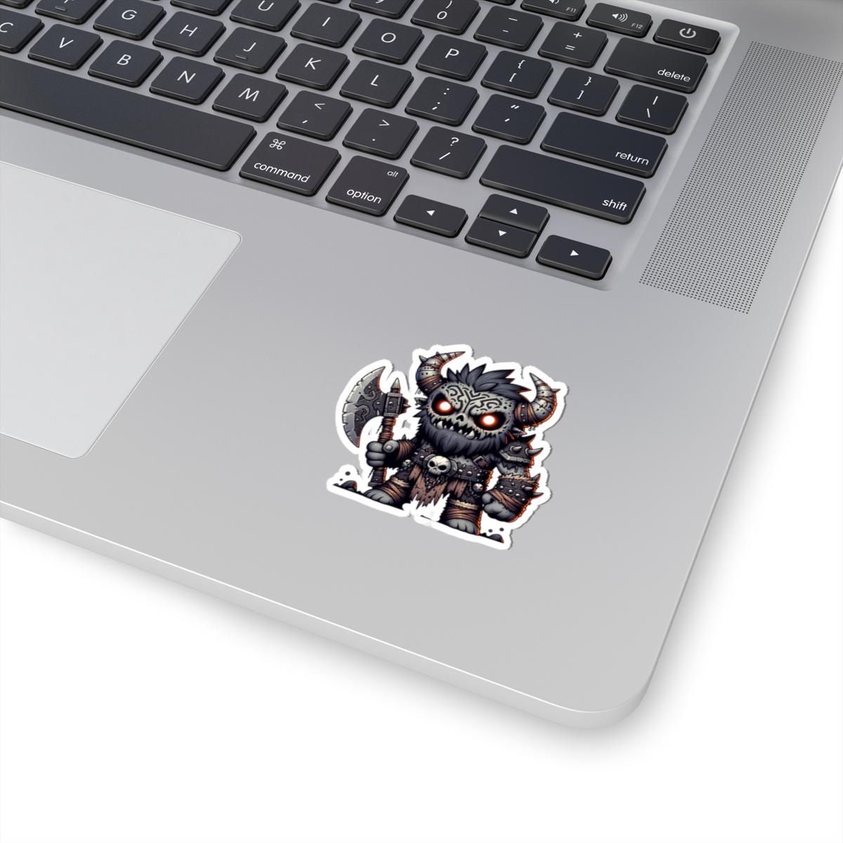 ColorFlow | Tribal Skull Barbarian Monster Vinyl Sticker | Warrior Art Decal | Fantasy Collectible | Unique Gift Idea