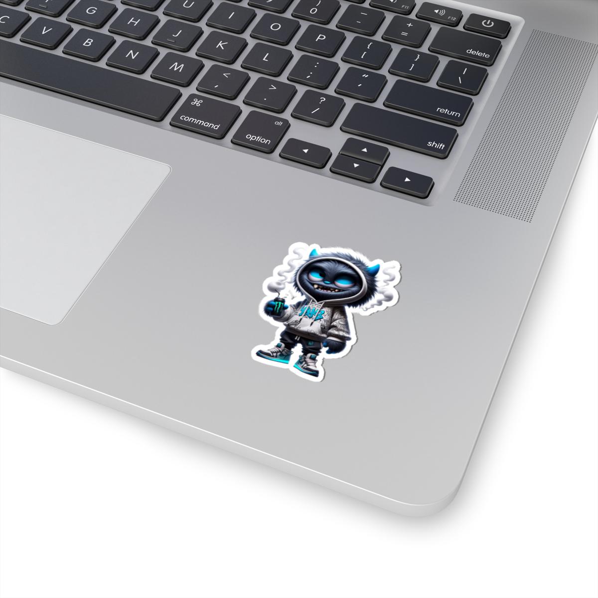 ColorFlow | Street Hoodie Blue Monster Kiss Cut Sticker Urban Graffiti Character Art for Laptops Water Bottles Journals and More