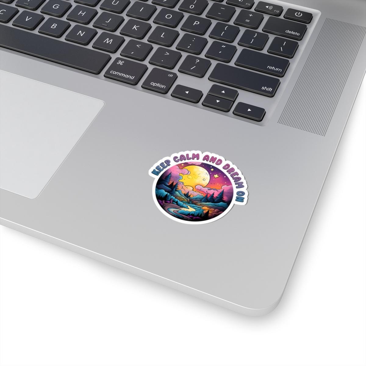 ColorFlow | Keep Calm and Dream On Moonlit Landscape Celestial Night Sky Art Vinyl Sticker