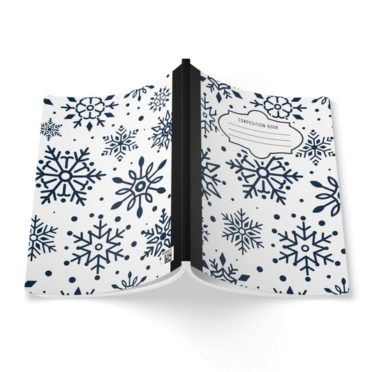 White Snowflake Composition Notebook | College Ruled Journal for School, Office, Holiday