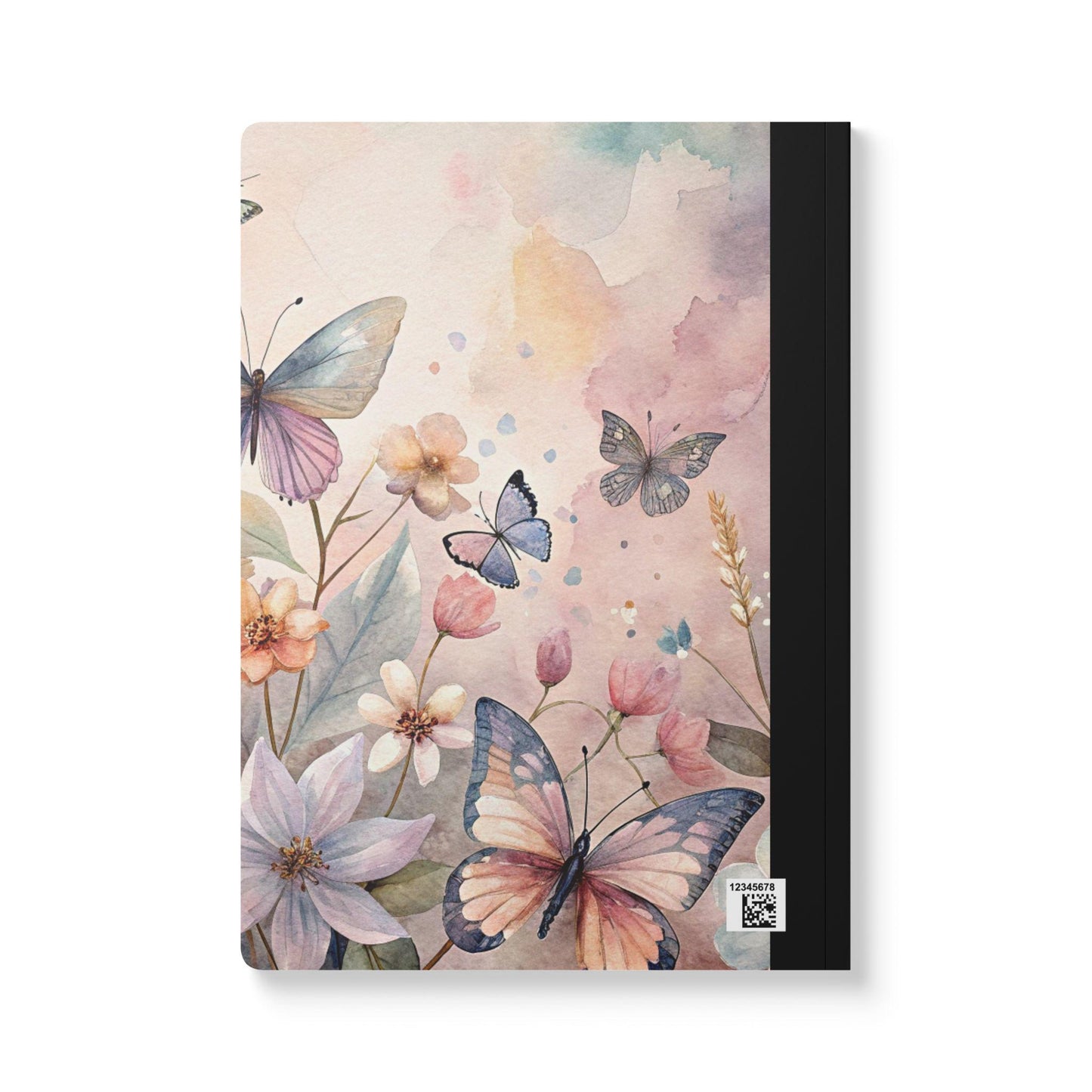 Pastel Blossom Butterfly Composition Notebook | Floral Watercolor Journal for School