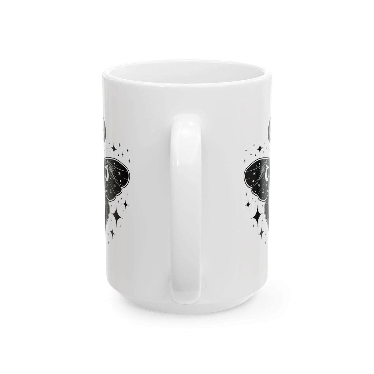 Celestial Moth Ceramic Mug | Cosmic Luna Moth Coffee Cup (15 oz)