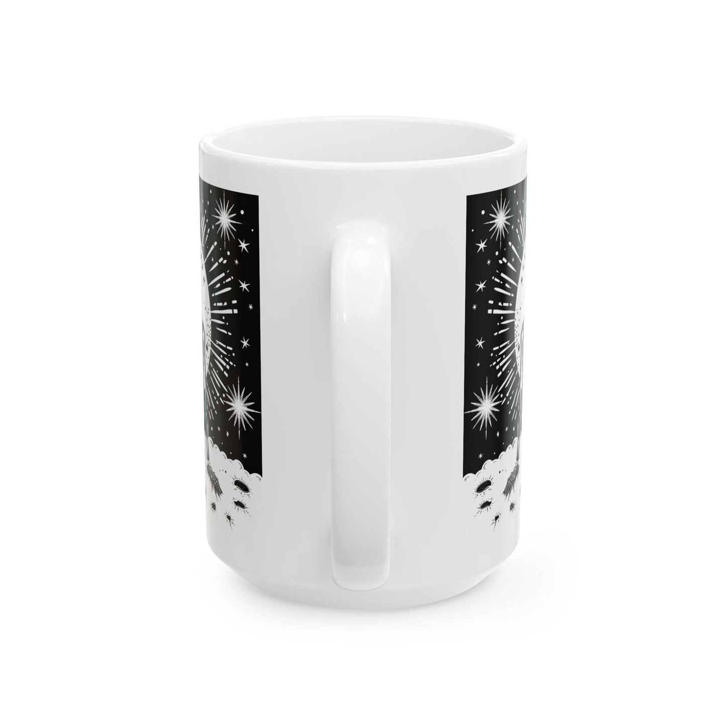 Celestial Skeleton Mug | Gothic Moon Cosmic Ceramic Coffee Cup