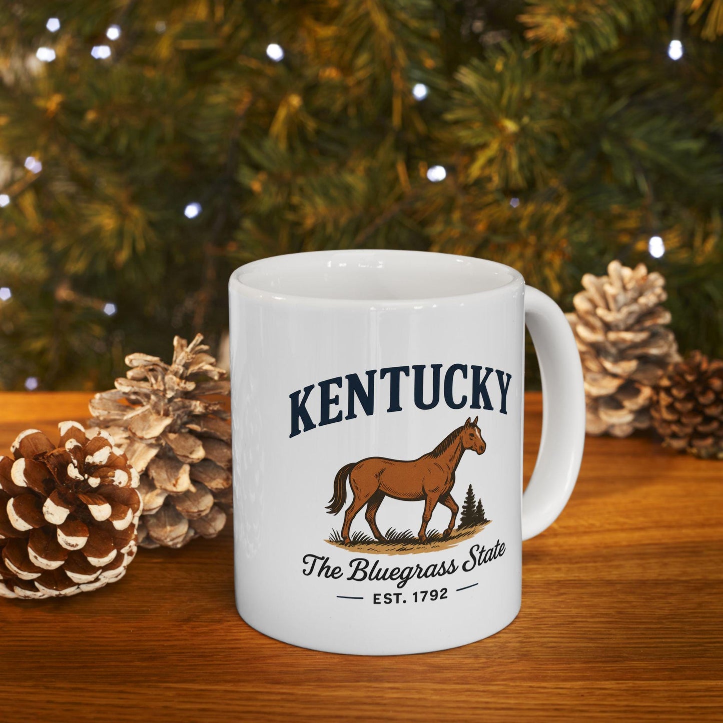 Kentucky Horse Mug | Bluegrass State Ceramic Coffee Cup | Equestrian Gift