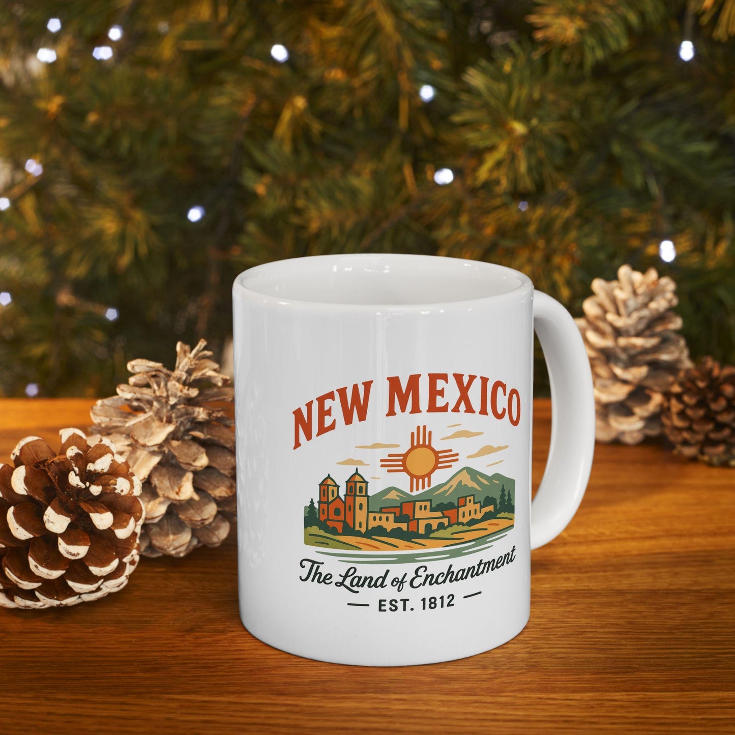 New Mexico Land of Enchantment Ceramic Mug | Southwest Desert Coffee Cup (15oz)