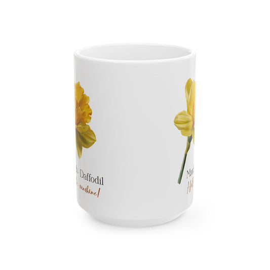 March Daffodil Mug | Yellow Floral Spring Botanical Coffee Cup