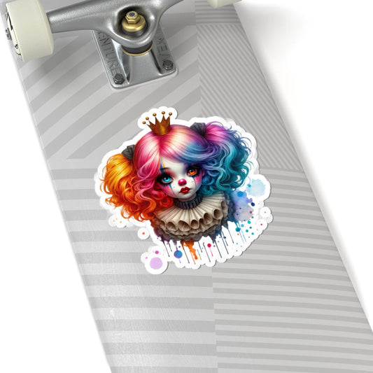 Rainbow Clown Princess Sticker | Gothic Kawaii Vinyl Decal, Circuscore Art