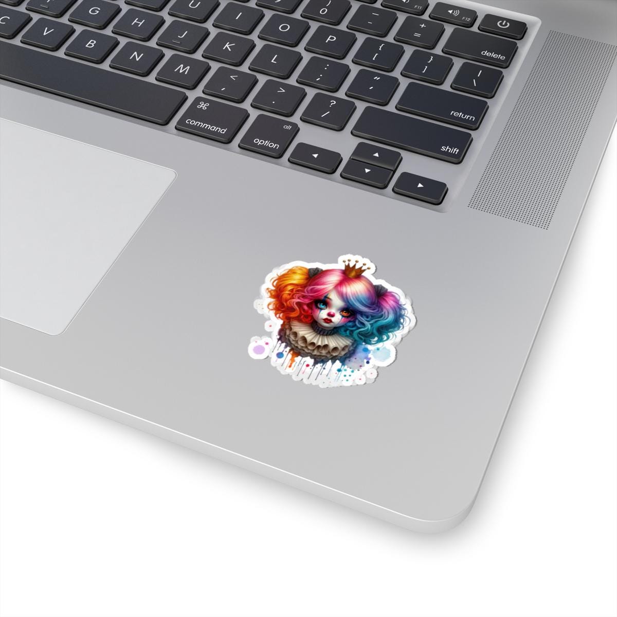 Rainbow Clown Princess Sticker | Gothic Kawaii Vinyl Decal, Circuscore Art