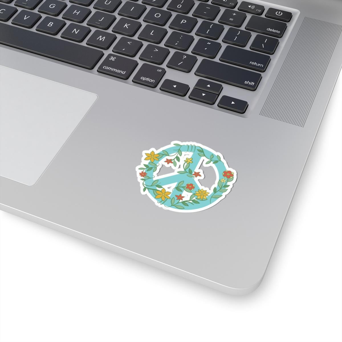 Floral Peace Sign Sticker | Retro Boho Groovy Vinyl Decal