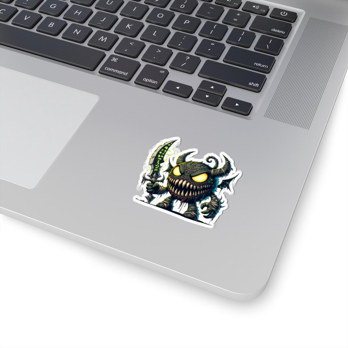 ColorFlow | Stitched Demon Monster Vinyl Sticker | Glowing Sword Art Decal | Unique Collectible | Spooky Fantasy Gift